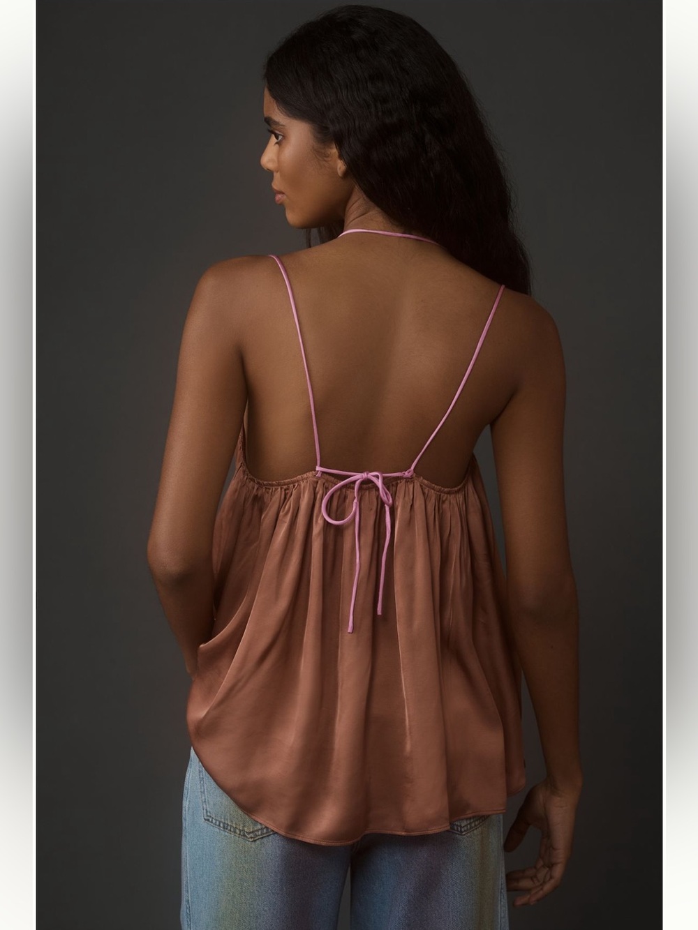 Anthropologie Shirred Satin Blouse